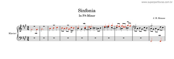Partitura da música Sinfonia In F#