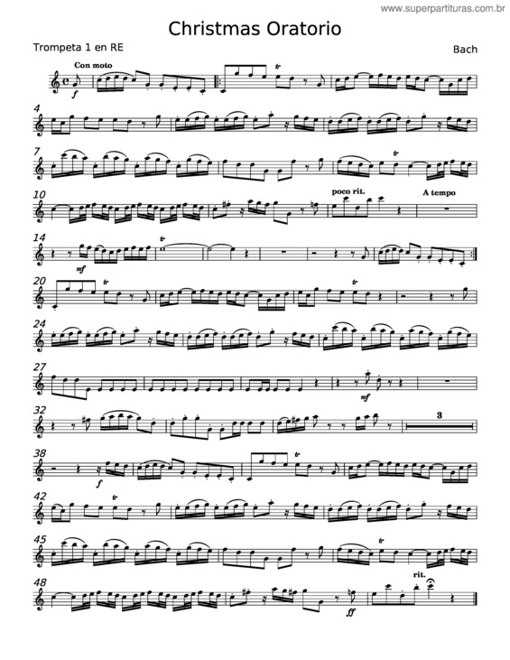 Partitura da música Sinfonia In G Major, Christmas Oratorio, Bwv 243/10 – Johann Sebastian Bach