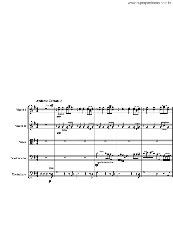 Partitura da música Sinfonia In G Major, Rv 146