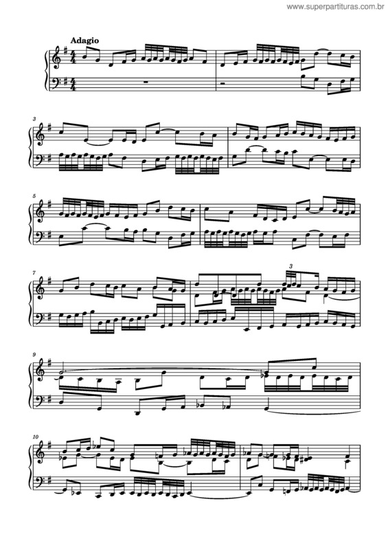 Partitura da música Sinfonia In G Major v.2