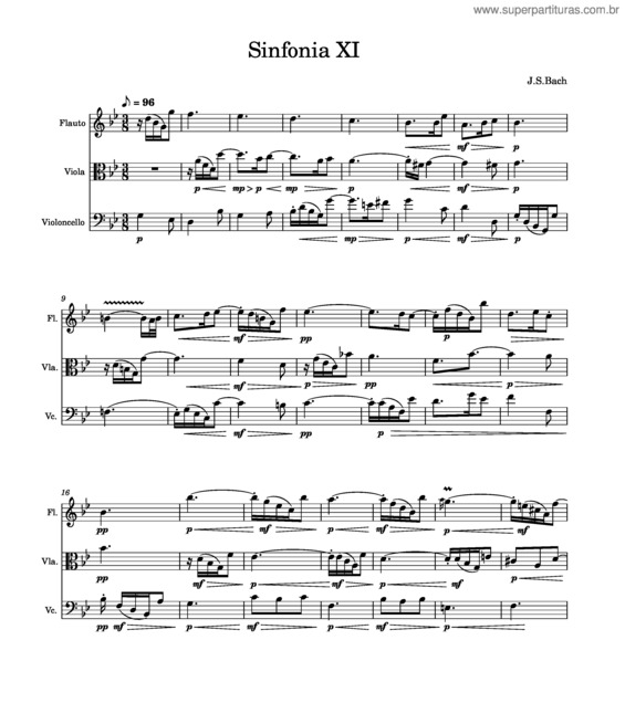 Partitura da música Sinfonia In G Minor, Bwv 797 – Johann Sebastian Bach v.2