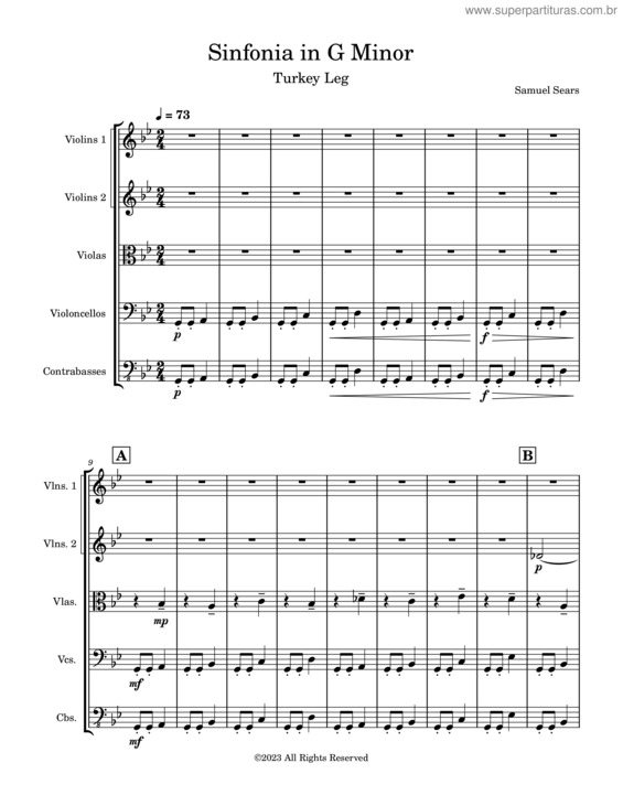 Partitura da música Sinfonia In G Minor–Tanker10