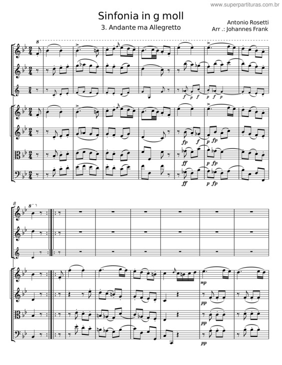 Partitura da música Sinfonia In G Moll – Antonio Rosetti