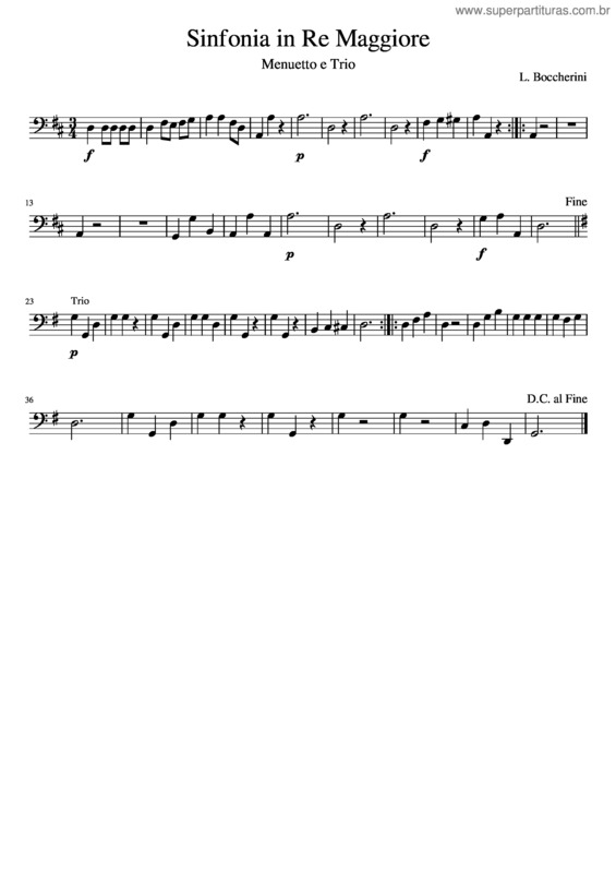 Partitura da música Sinfonia In Re Maggiore Boccherini Iii Mov