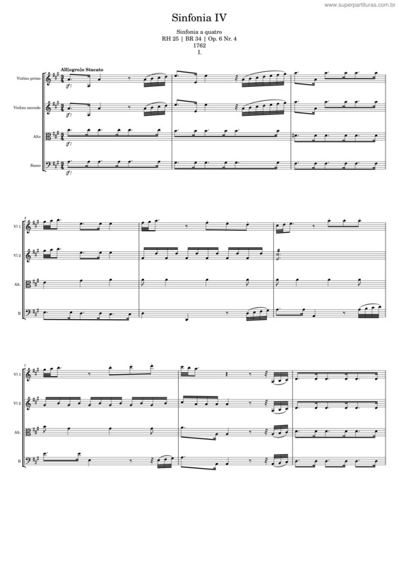 Partitura da música Sinfonia Iv v.2