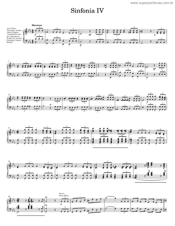 Partitura da música Sinfonia Iv