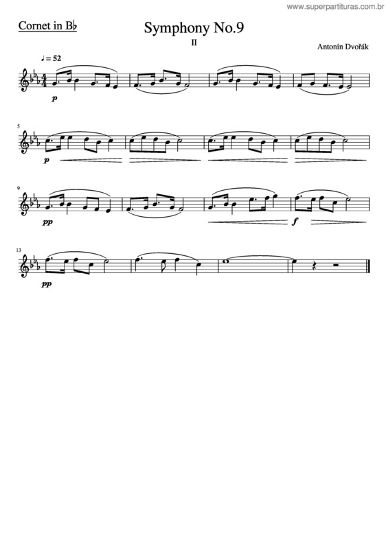 Partitura da música Sinfonia Ix 2Nd Movement