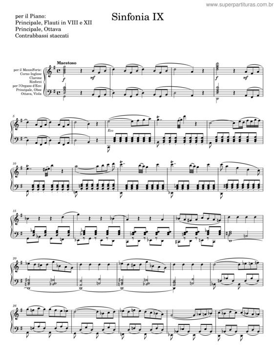 Partitura da música Sinfonia Ix v.2