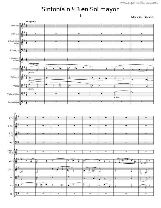 Partitura da música Sinfonía N.º 3 En Sol Mayor – Manuel García