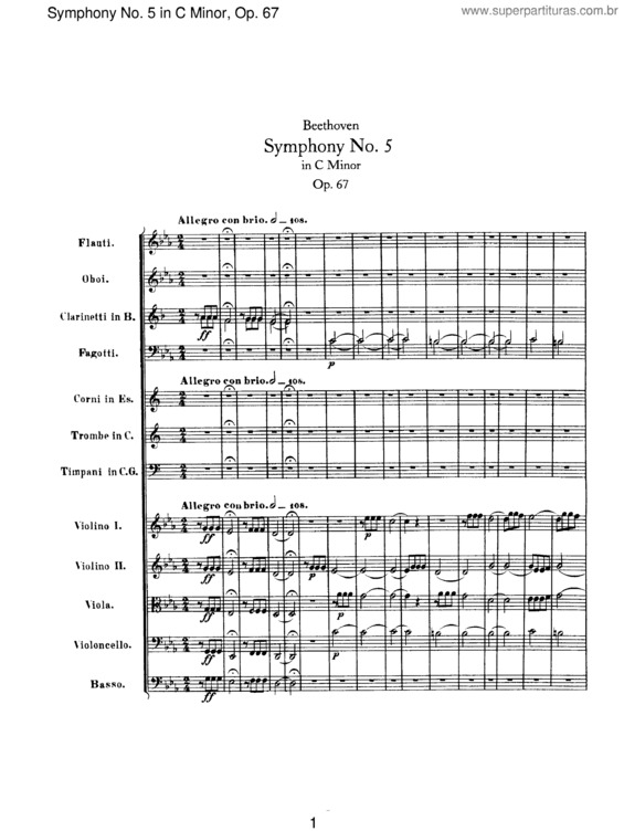 Partitura da música Sinfonia n.º 5 v.4