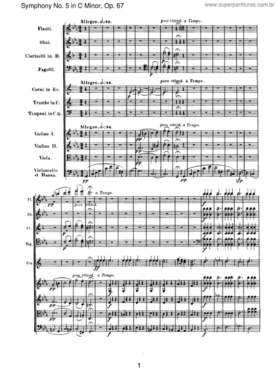Partitura da música Sinfonia n.º 5 v.5