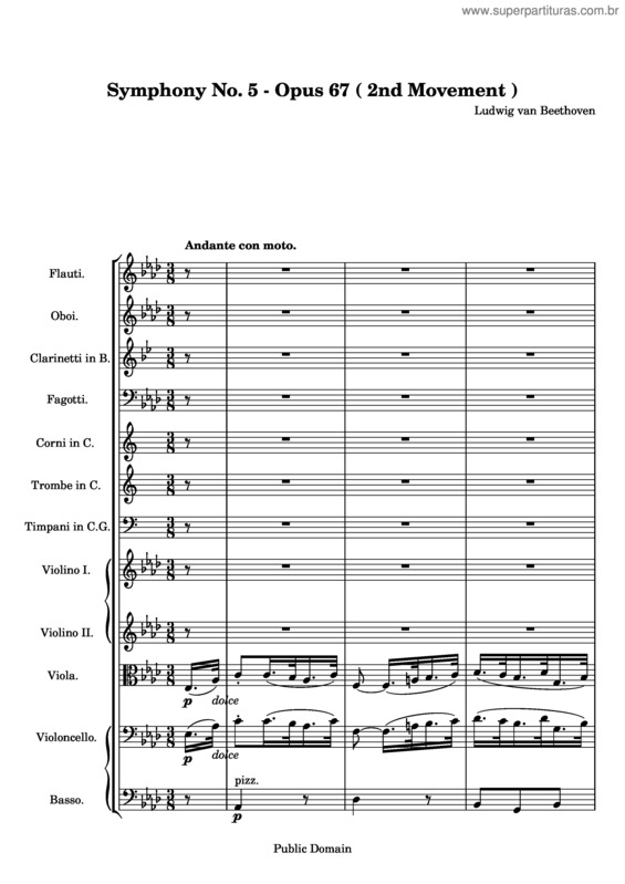 Partitura da música Sinfonia n.º 5 v.9