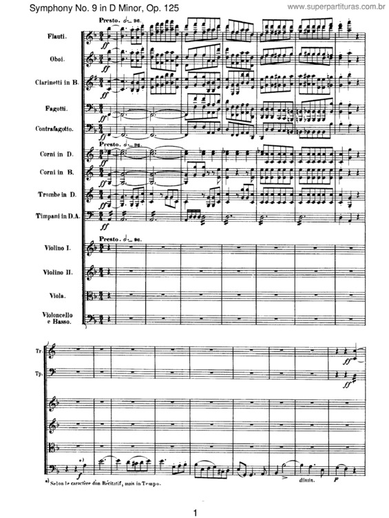 Partitura da música Sinfonia n.º 9 v.4