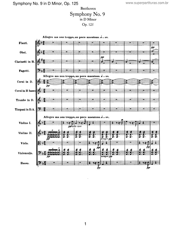 Partitura da música Sinfonia n.º 9 v.5