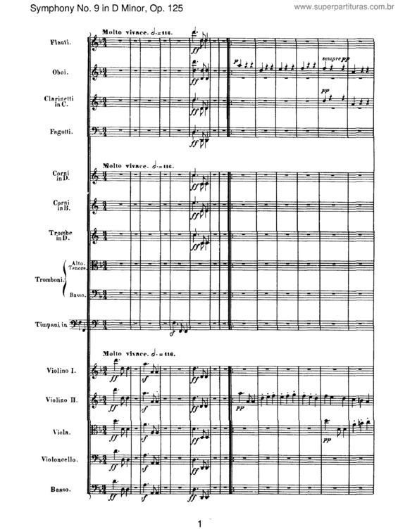 Partitura da música Sinfonia n.º 9 v.6