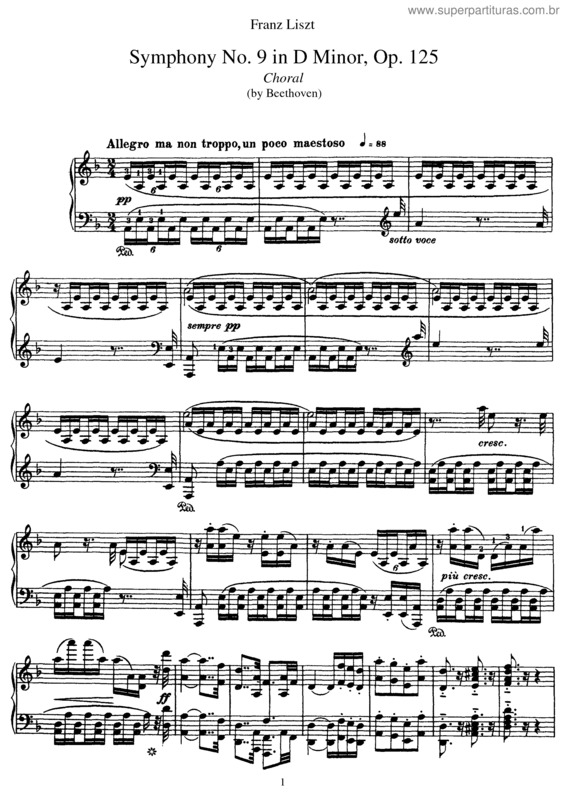 Partitura da música Sinfonia n.º 9