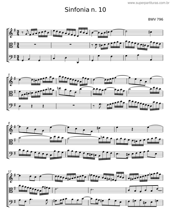 Partitura da música Sinfonia N. 10