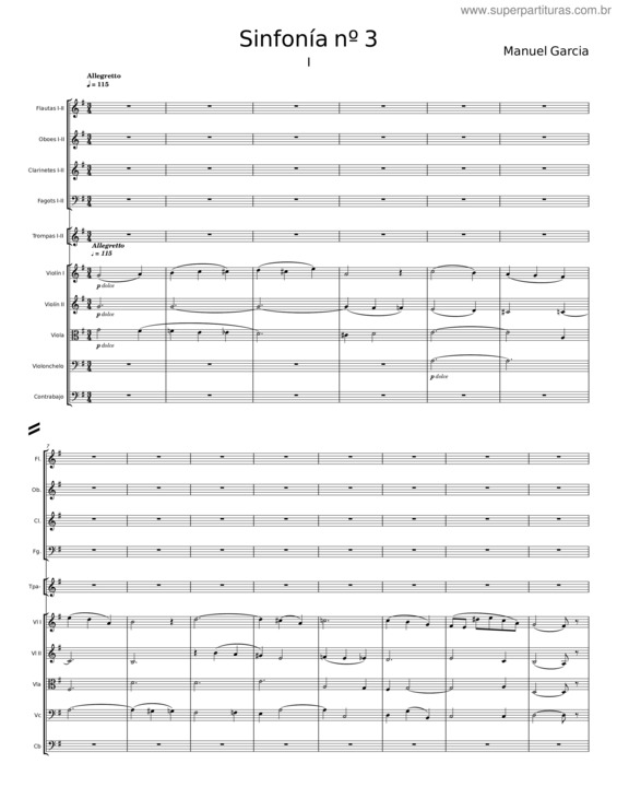 Partitura da música Sinfonía Nº 3 – Manuel Garcia v.2