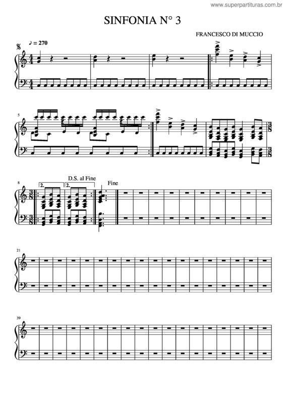 Partitura da música Sinfonia N° 3