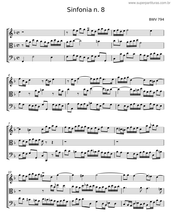 Partitura da música Sinfonia N. 8
