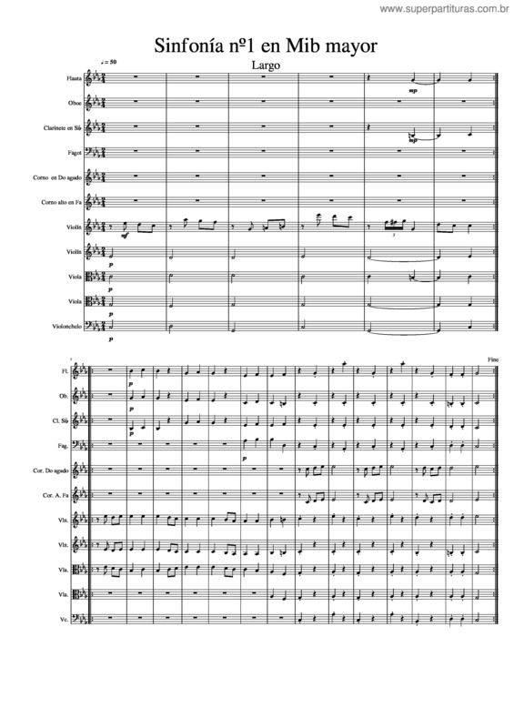 Partitura da música Sinfonía Nº1 En Mib Mayor Largo