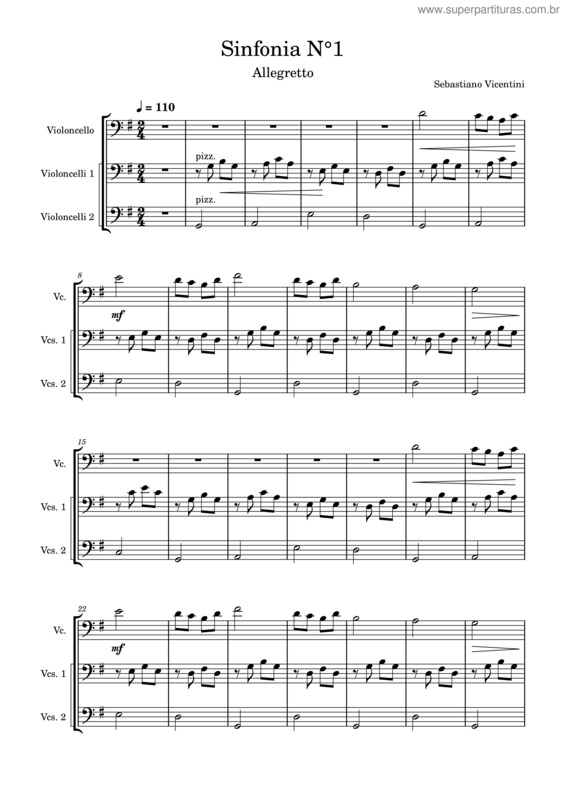 Partitura da música Sinfonia N°1 v.2