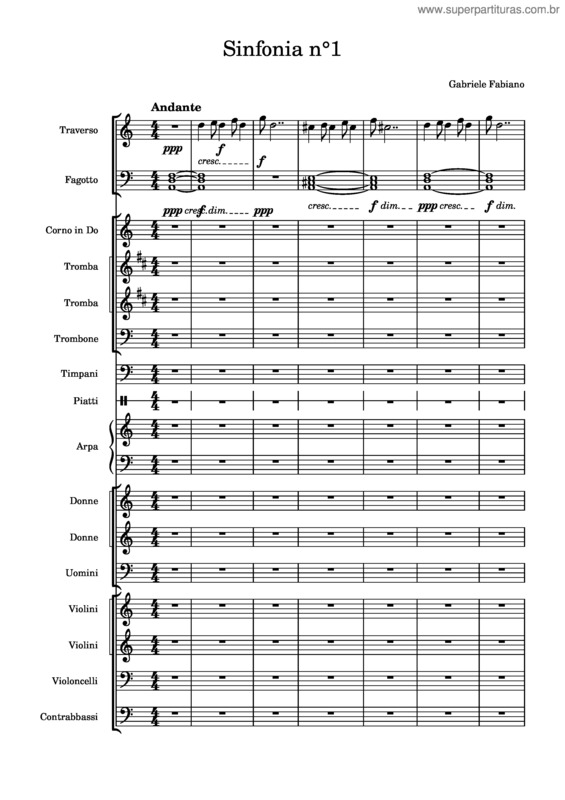 Partitura da música Sinfonia N°1 v.5