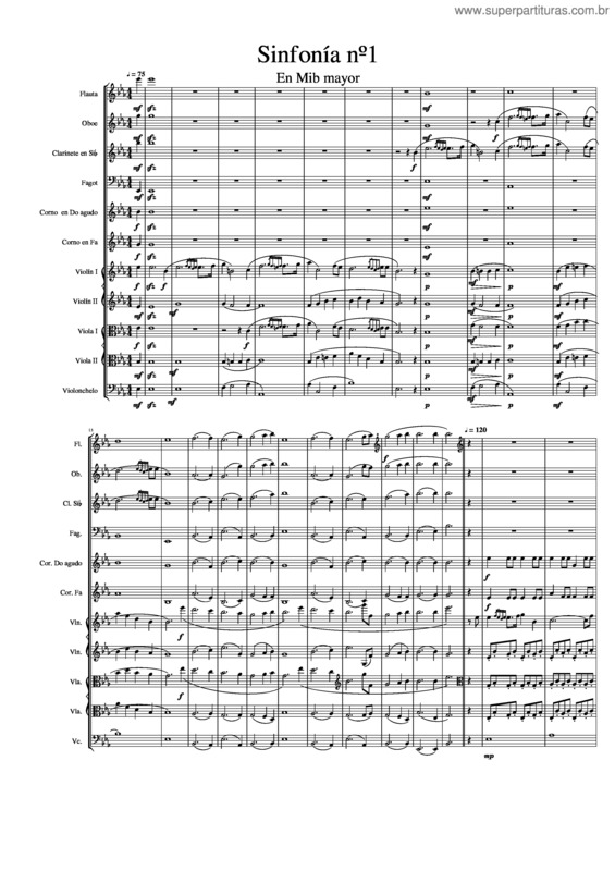 Partitura da música Sinfonía Nº1 v.8