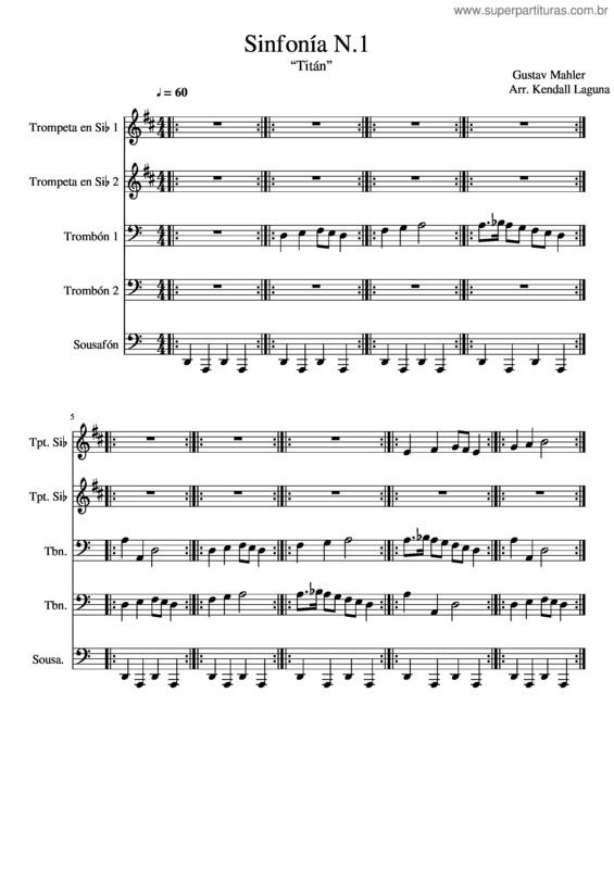 Partitura da música Sinfonia N 1