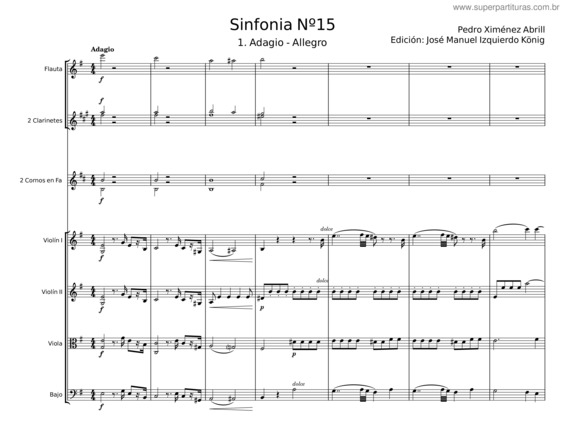 Partitura da música Sinfonia Nº15 – Pedro Ximénez Abrill v.2