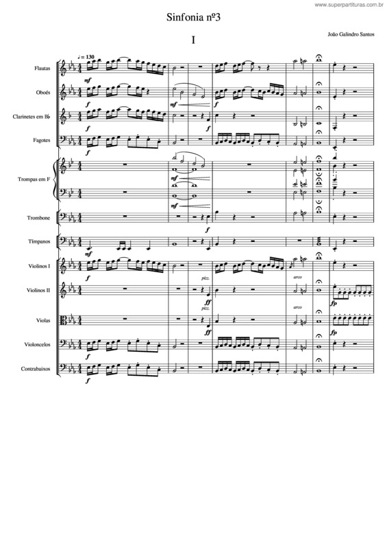 Partitura da música Sinfonia Nº3
