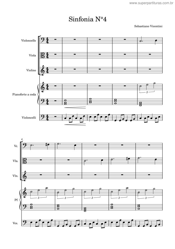 Partitura da música Sinfonia N°4.Mscz – Sebastiano Vicentini