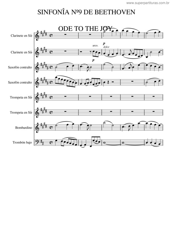 Partitura da música Sinfonia Nº9 De L.V.Beethoven Op.125 Arr. Para Banda