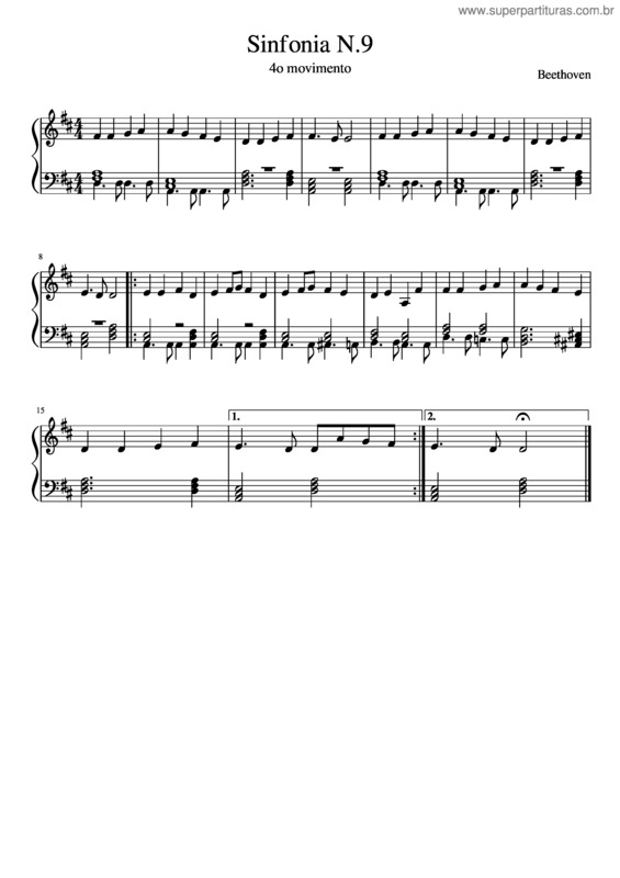 Partitura da música Sinfonia N.9 Full