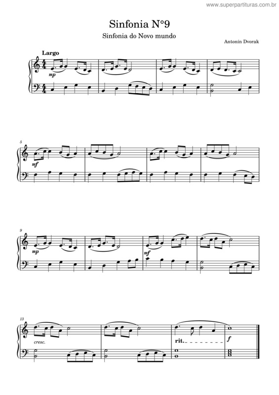 Partitura da música Sinfonia N°9 v.2