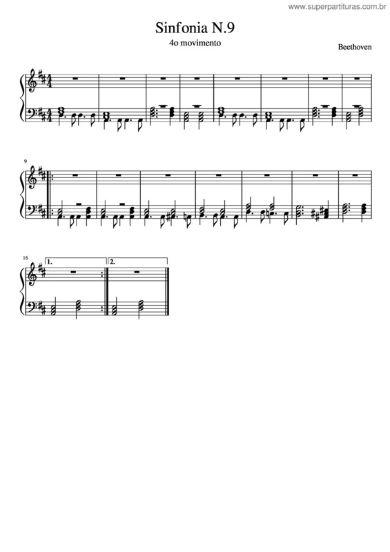 Partitura da música Sinfonia N.9