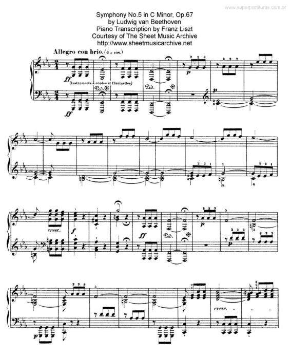 Partitura da música Sinfonia n5 v.2