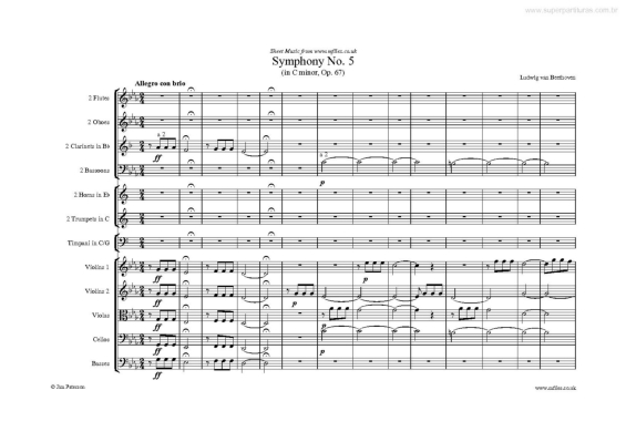 Partitura da música Sinfonia n5