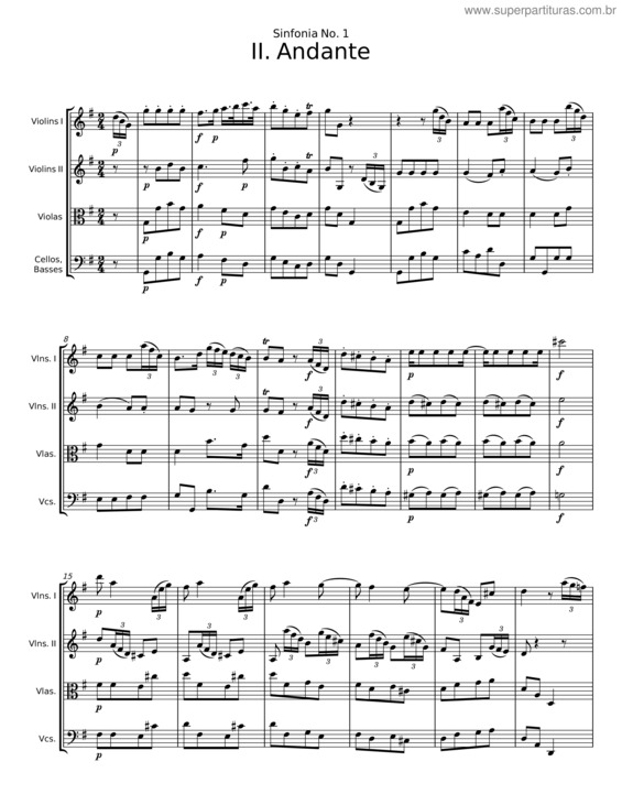 Partitura da música Sinfonia No. 1 – Franz Joseph Haydn v.2