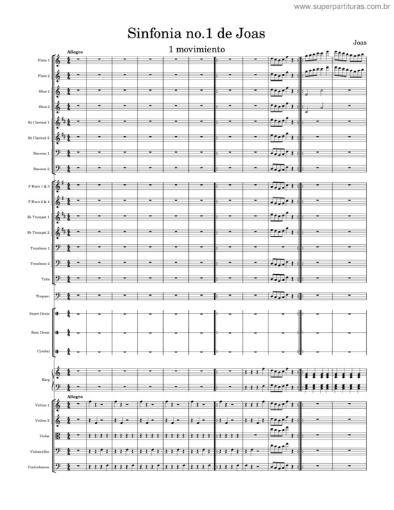Partitura da música Sinfonía No. 1 De Joas Primer Movimiento – Joas Islas