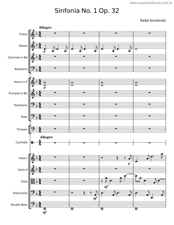Partitura da música Sinfonia No. 1 v.2