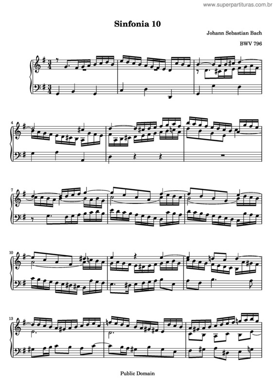 Partitura da música Sinfonia No. 10