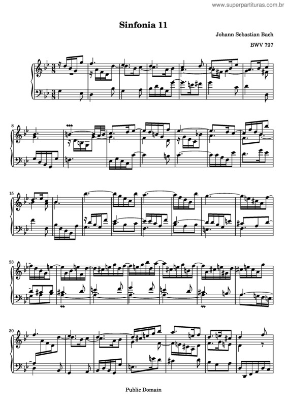 Partitura da música Sinfonia No. 11