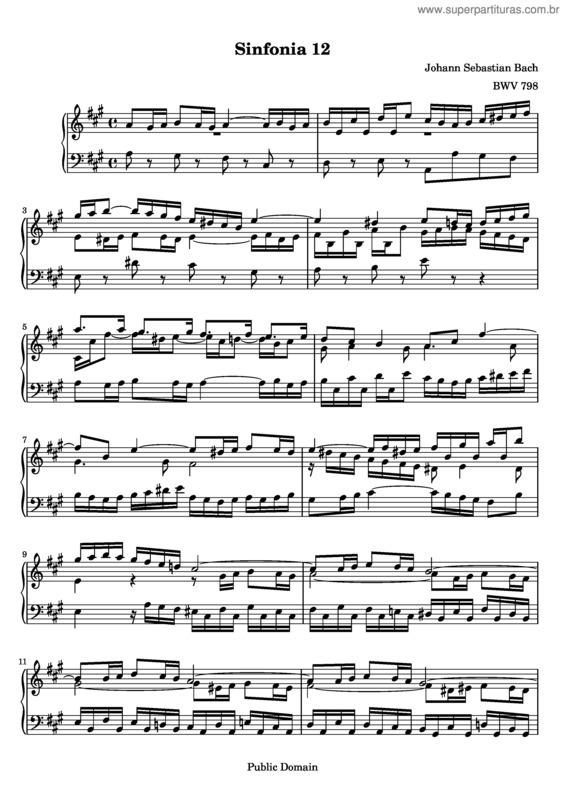 Partitura da música Sinfonia No. 12