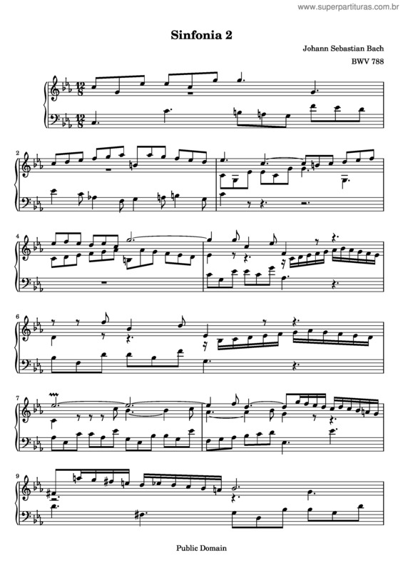 Partitura da música Sinfonia No. 2