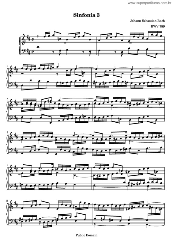 Partitura da música Sinfonia No. 3