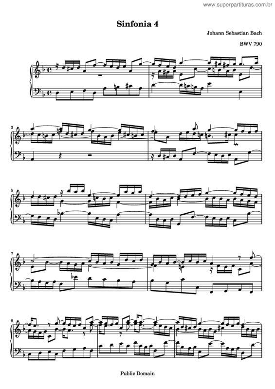 Partitura da música Sinfonia No. 4