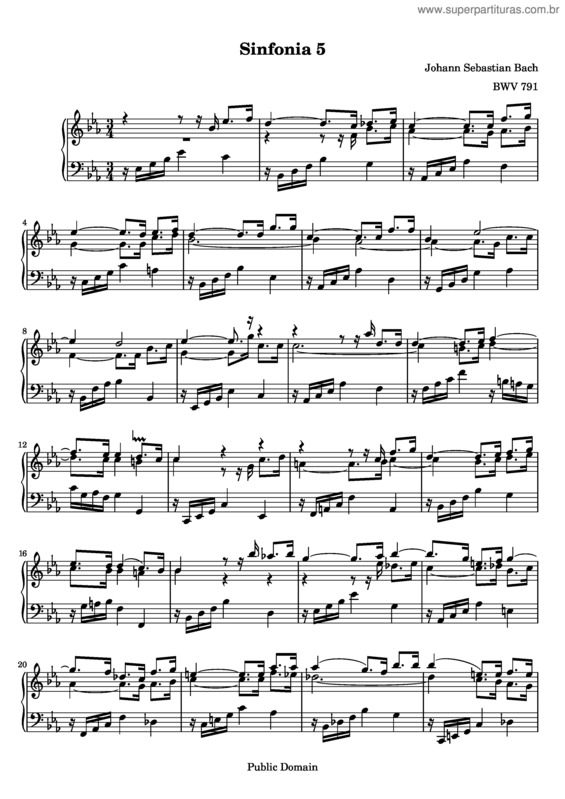 Partitura da música Sinfonia No. 5