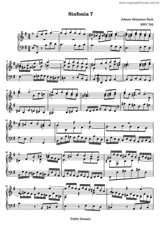 Partitura da música Sinfonia No. 7