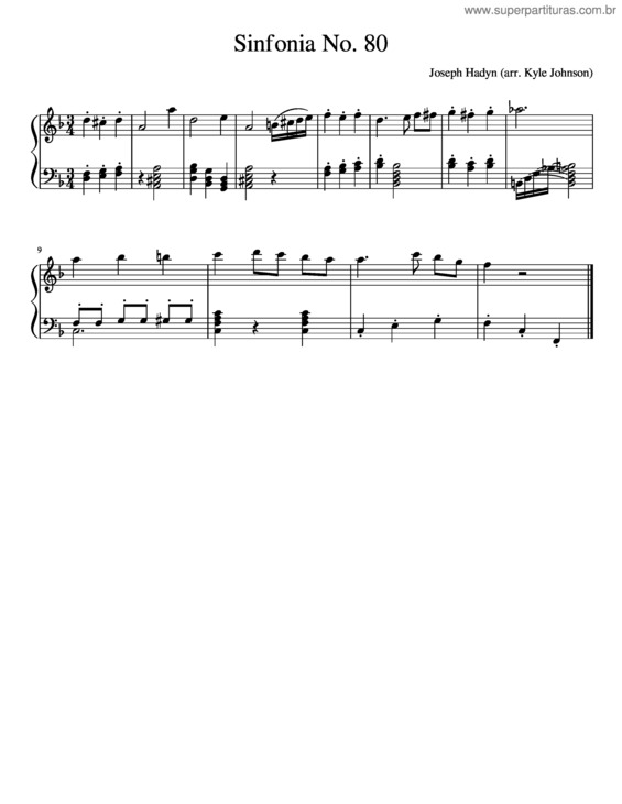 Partitura da música Sinfonia No. 80
